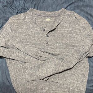 Old Navy Heather Gray Henley Shirt